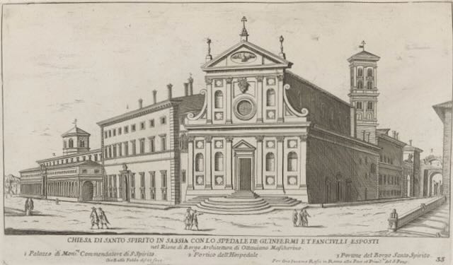 Chiesa di Santo Spirito in Sassia con lo Spedale degli Infermi et Fanciulli Esposti nel rione Borgo by Giovanni Battista Falda (1667 1669)